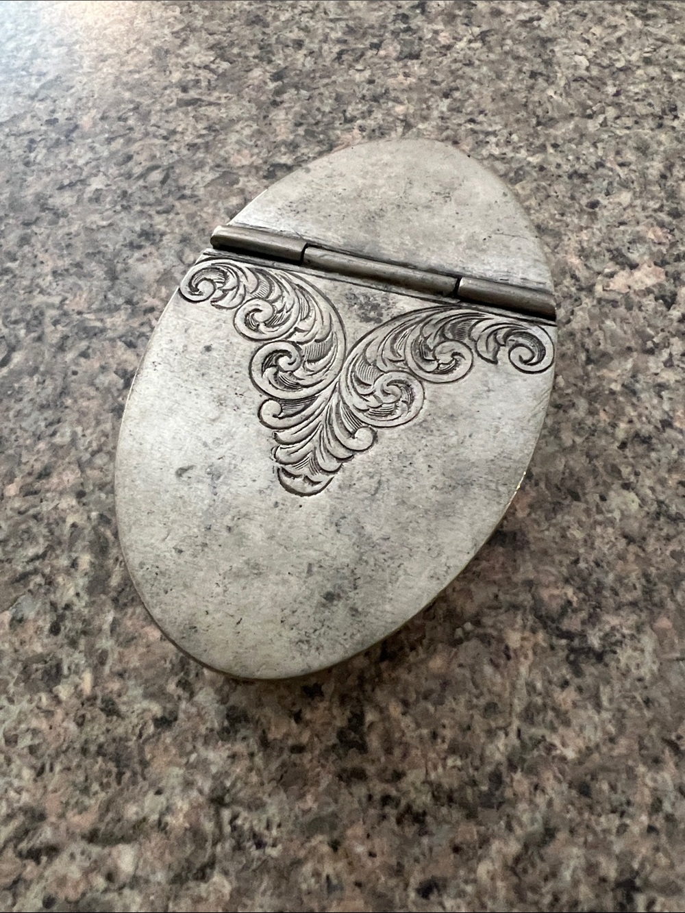 Cosi Tabellini Cerere Oval Hinged Trinket Box Italian Pewter Lidded Ashtray 2014